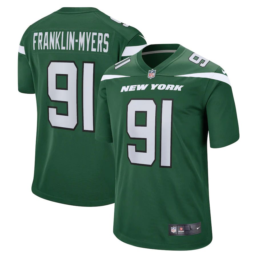 Men New York Jets #91 John Franklin-Myers Nike Gotham Green Game NFL Jersey->new york jets->NFL Jersey